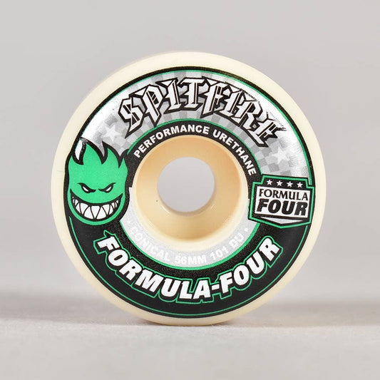 RUOTE SKATEBOARD SPITFIRE CONICAL (GREEN PRINT) F4 101D 56MM