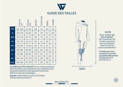 Wildsuit - 4/3mm Premium Wetsuit - Muta con zip sul petto da Uomo Black