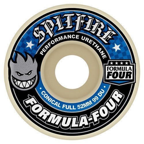 RUOTE SKATEBOARD SPITFIRE F4 99D CONICAL FULL 53MM BLUE