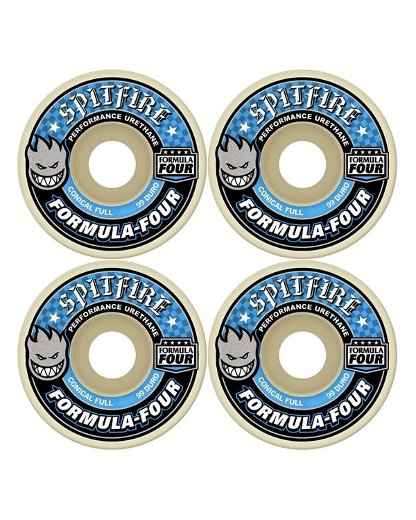 RUOTE SKATEBOARD SPITFIRE F4 99D CONICAL FULL 53MM BLUE