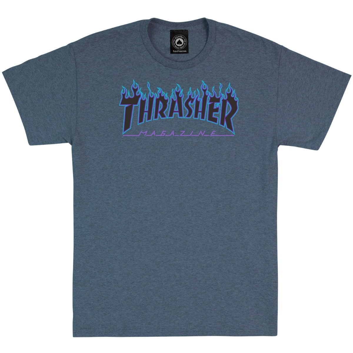 T-SHIRT THRASHER FLAME DARK HEATHER – - Main Image