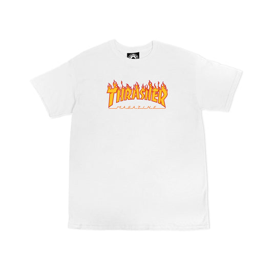 T-SHIRT THRASHER FLAME YOUTH / WHITE