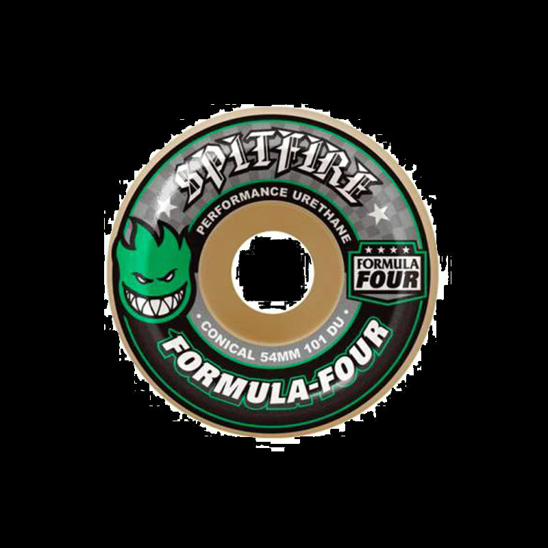 RUOTE SKATEBOARD SPITFIRE CONICAL (GREEN PRINT) F4 101D 56MM