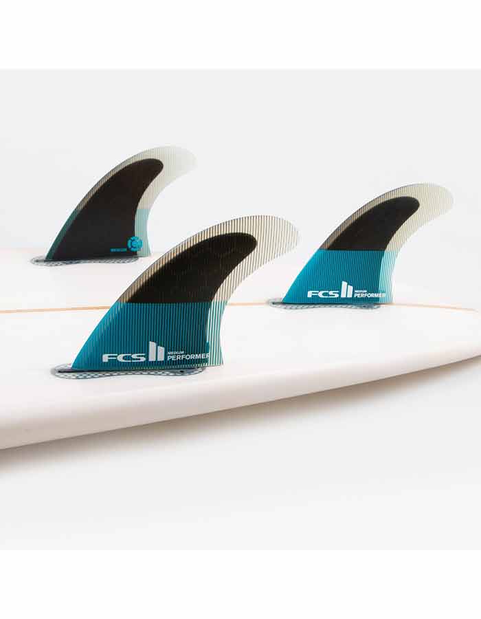 PINNE FCS II Performer PC Tri Retail Fins - Medium - Tranquil Blue