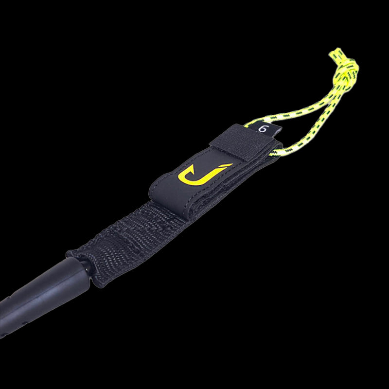 Leash surf Premium - Comp 6'0'' x 6 mm - Black & fluo yellow