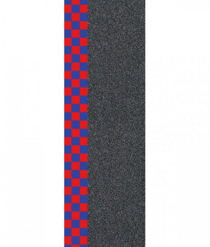 Mob - Griptape Grafica Checker Strip Red Blue Grip Tape 9in x 33in