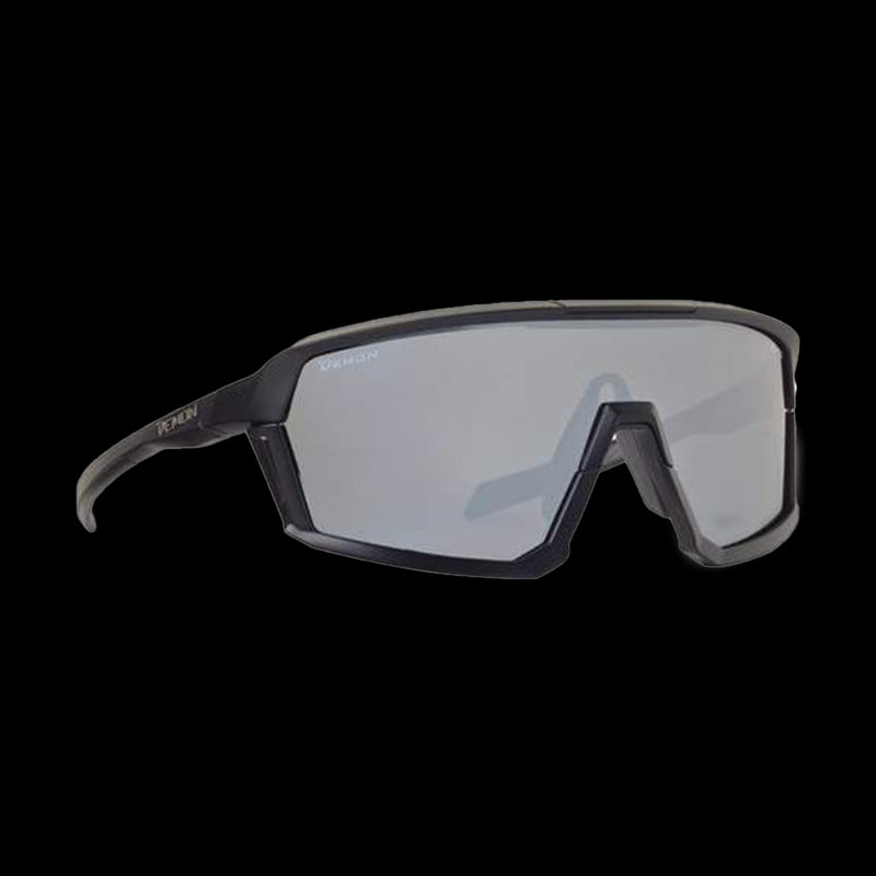 Occhiali Sportivi a mascherina con Lente Specchiata ad alto Contrasto - Black/Silver