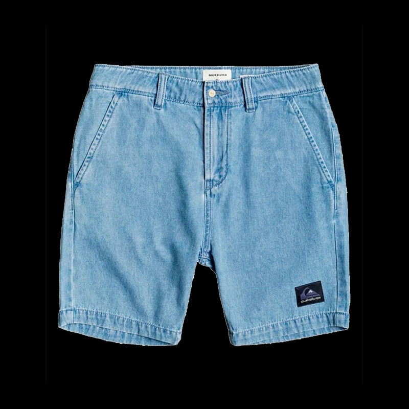 Bermuda da ragazzo Chino Chambray - Blu Jeans chiaro