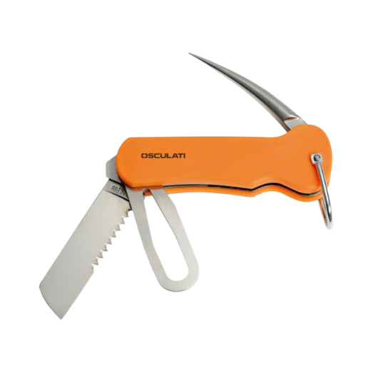 Coltello in acciaio inox con impugnatura in plastica per vela - Arancione