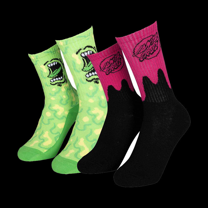 Youth Slime Sock calze (2 paia) - Green/Pink