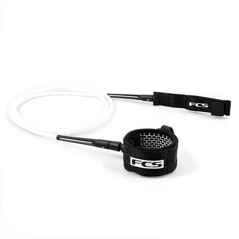 FCS LEASH 6' Comp Essential Leash - WHITE/BLACK