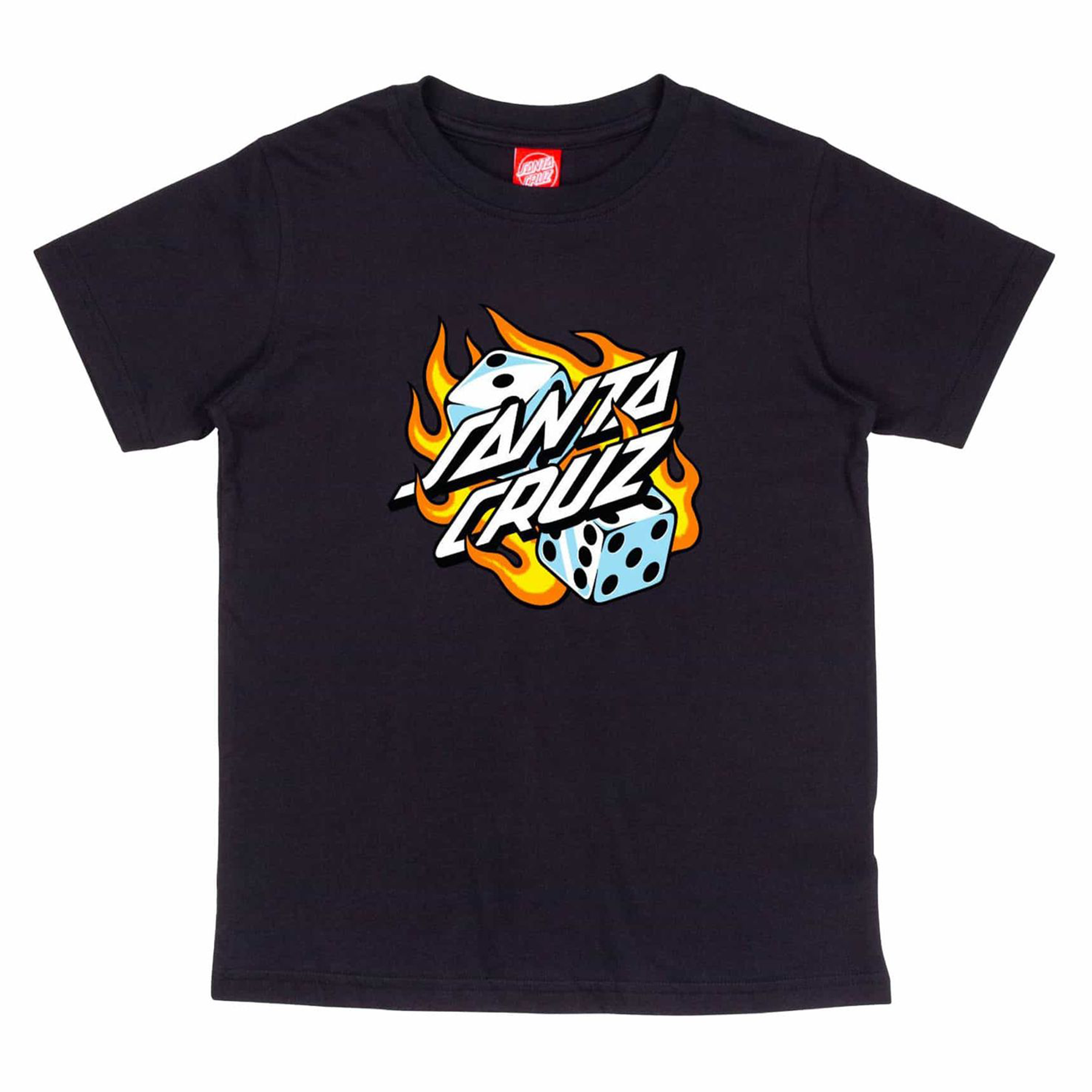Youth Flaming Dice Dot - Black