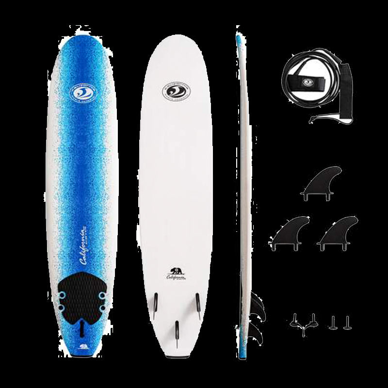 Tavola surf soft MINI MALIBU 8'0" SOFTBOARD, Square Tail, Leash e Longherone - BLUE