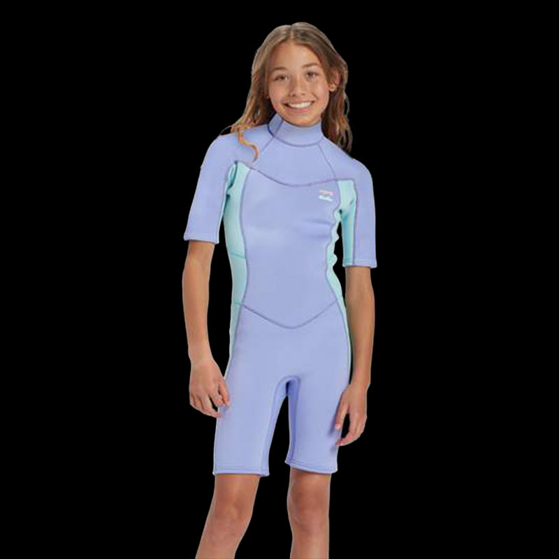 2/2mm Foil - Mutino manica corta - gamba corta - zip posteriore JUNIOR - Cosmic Blue