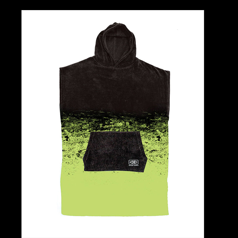 Youth Southside Hooded Poncho - Black/Lime