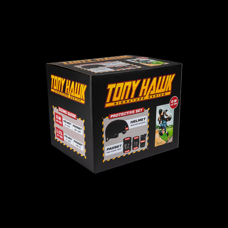 Tony Hawk Set Casco & Padset Black Red JUNIOR