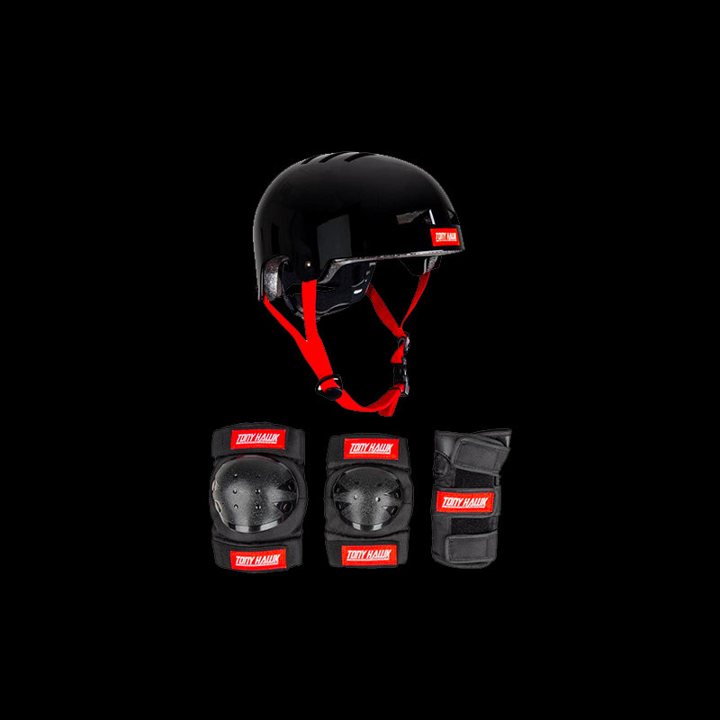 Tony Hawk Set Casco & Padset Black Red JUNIOR