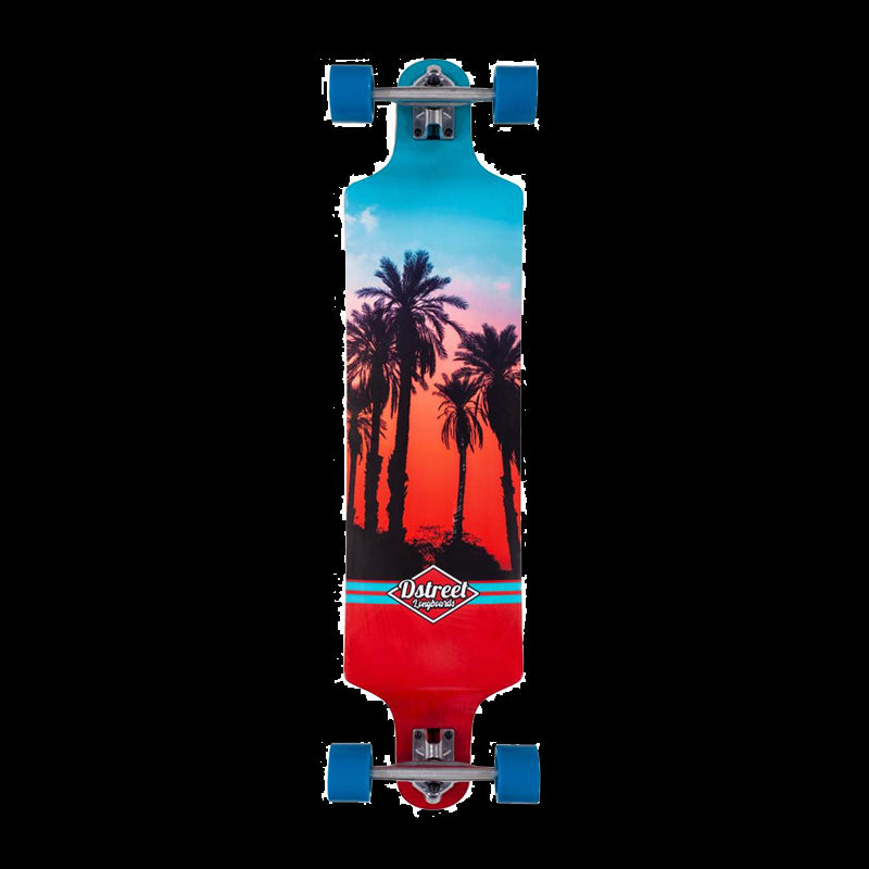 Longboard D Street Drop Down Hawaiian Blue Red 39.5''