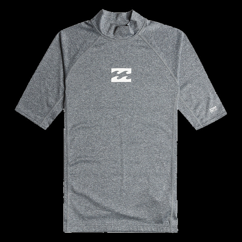 Lycra Waves All Day - Rash Vest UPF 50 a Maniche Corte da Uomo -   Dark Grey Heather