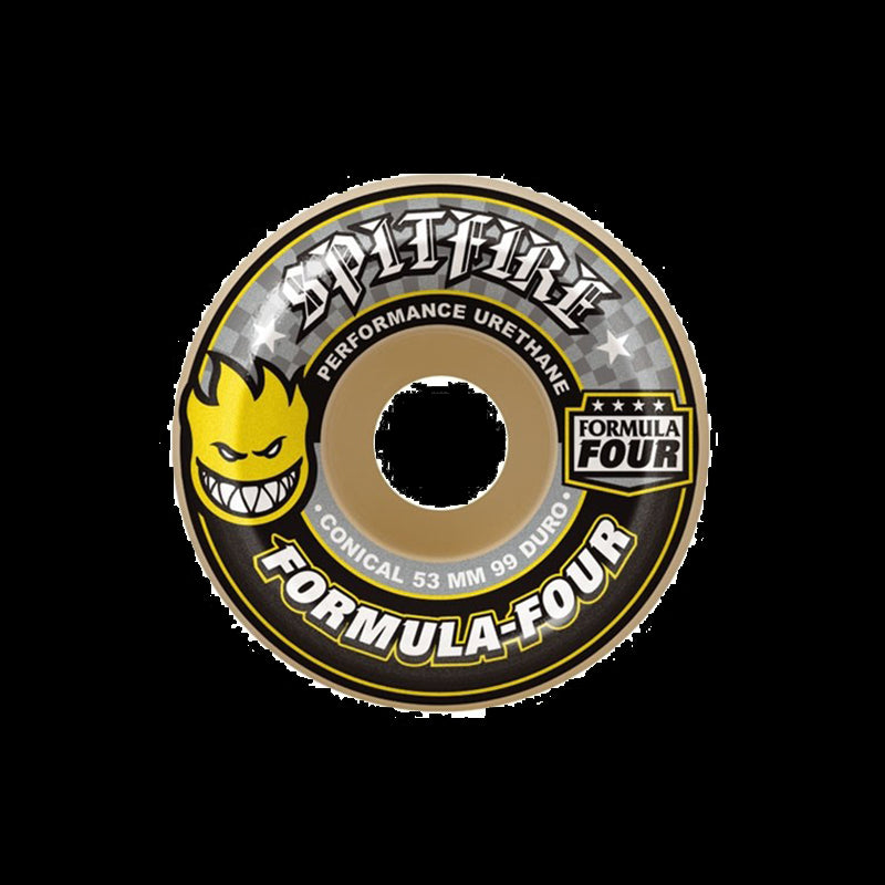 RUOTE SKATEBOARD SPITFIRE CONICAL (YELLOW PRINT) F4 99D 54MM