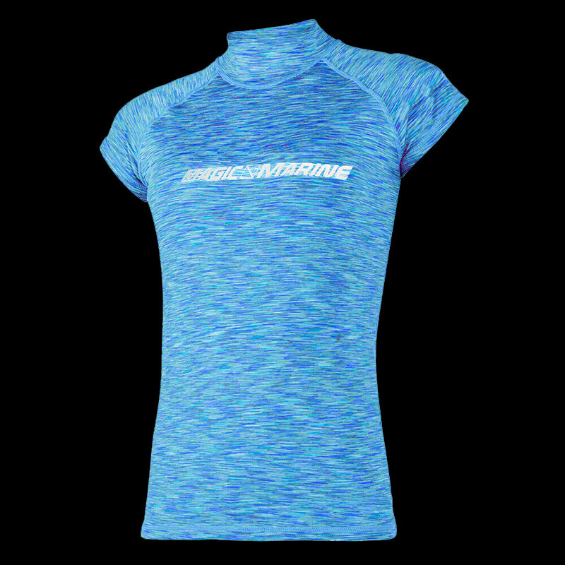Cube Rash Vest S/S Women - Flash Blue
