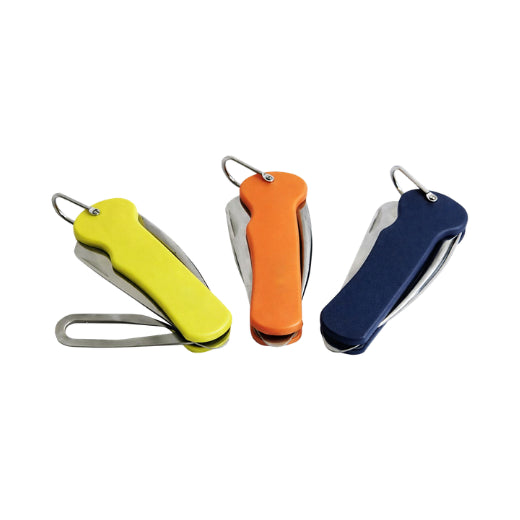 Coltello in acciaio inox con impugnatura in plastica per vela - Arancione