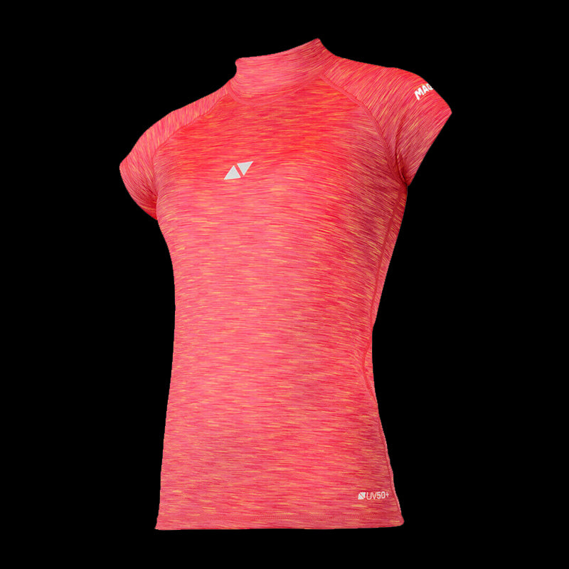 Cube Rash Vest S/S Women - Pink Melee