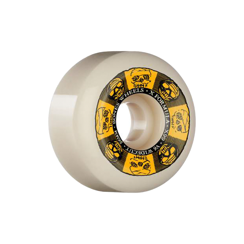 Ruote Bones - BONES WHEELS X-Formula Skateboard Wheels Black & Gold 56 V6 Wide-Cut 99A