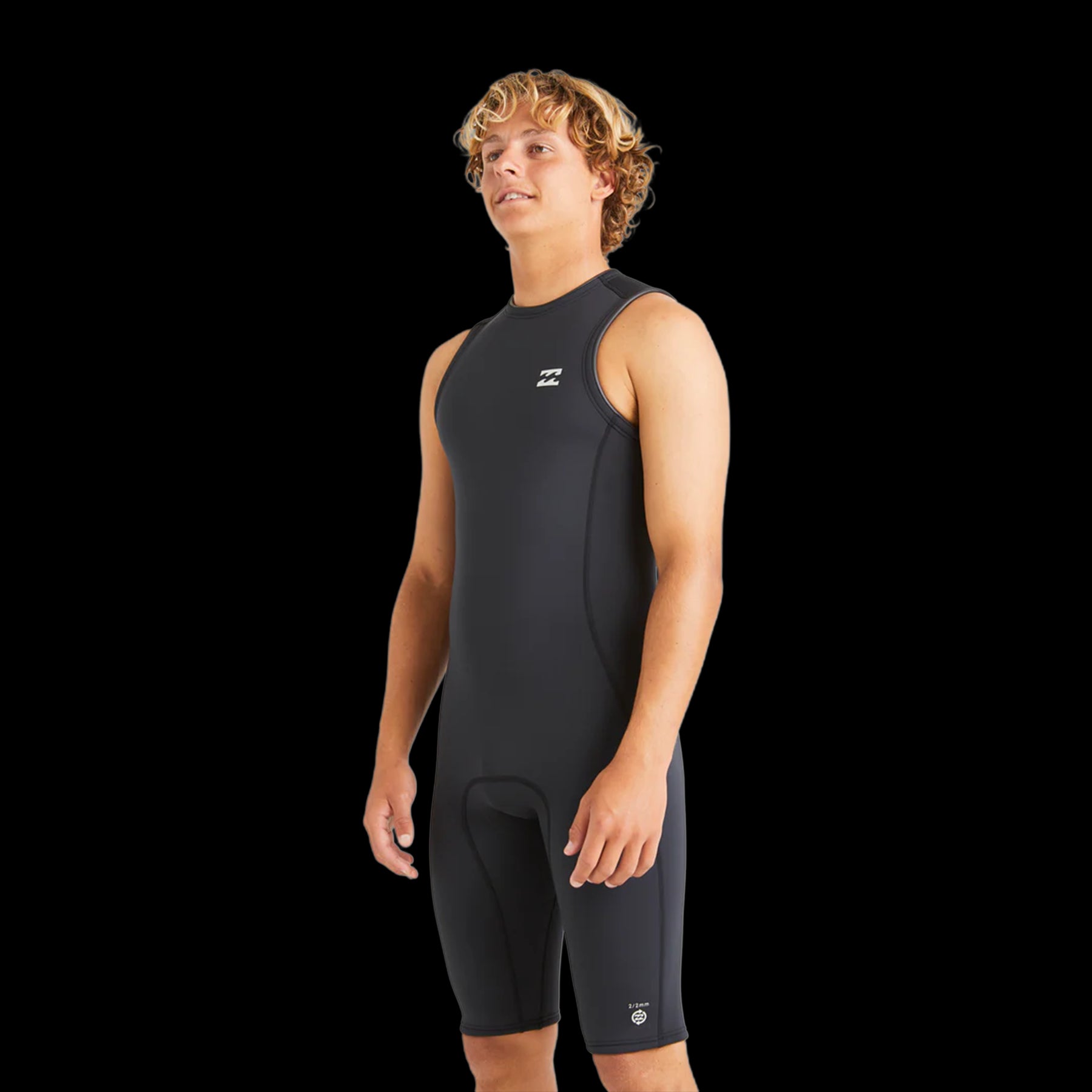 2/2mm Absolute Natural - Back Zip Short John da Uomo - BLACK