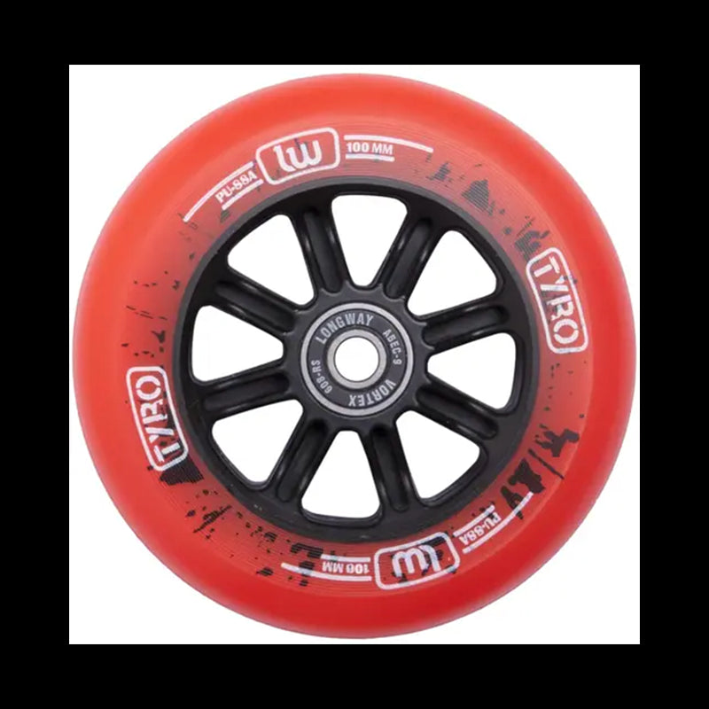 Ruota singola monopattino freestyle Tyro Nylon Nucleo 100 mm  - Red/Black Flame