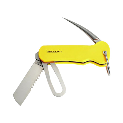 Coltello in acciaio inox con impugnatura in plastica per vela - Giallo