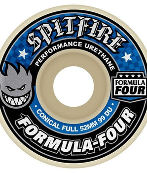 RUOTE SKATEBOARD SPITFIRE F4 99D CONICAL FULL 53MM BLUE