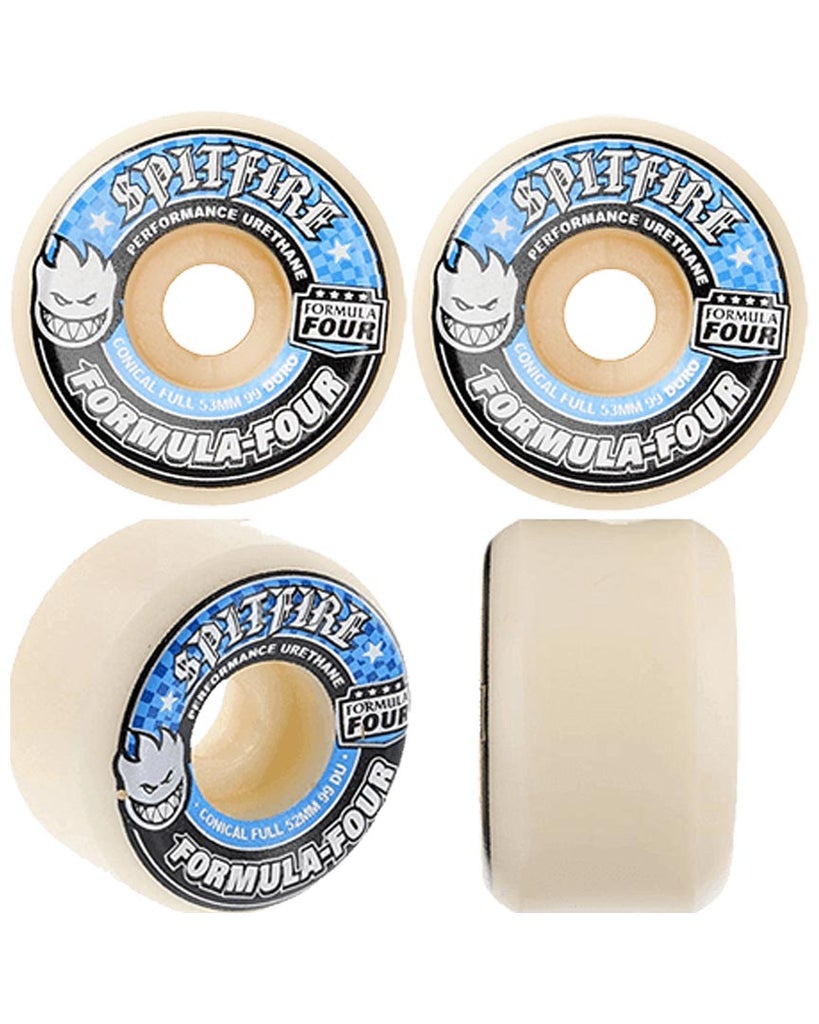 RUOTE SKATEBOARD SPITFIRE F4 99D CONICAL FULL 52MM BLUE