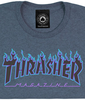 T-SHIRT THRASHER FLAME / DARK HEATHER