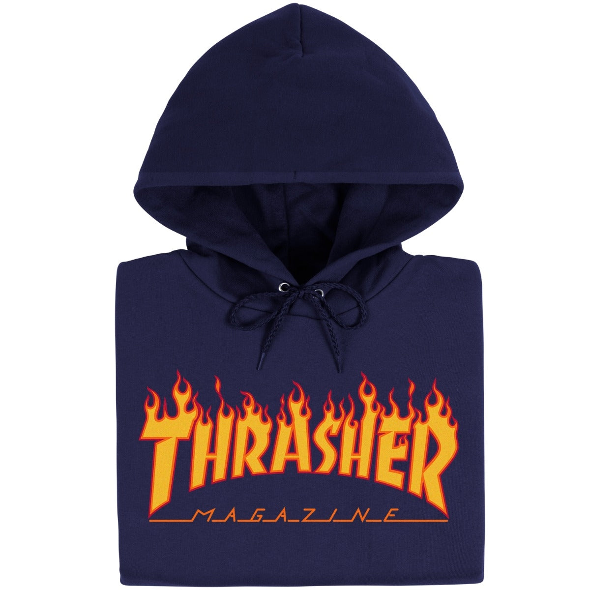 FELPA CON CAPPUCCIO THRASHER FLAME BLUE NAVY –