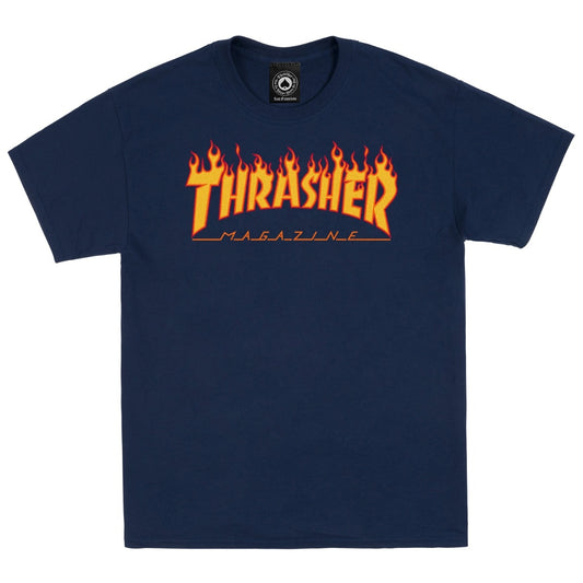 T-SHIRT THRASHER FLAME / NAVY