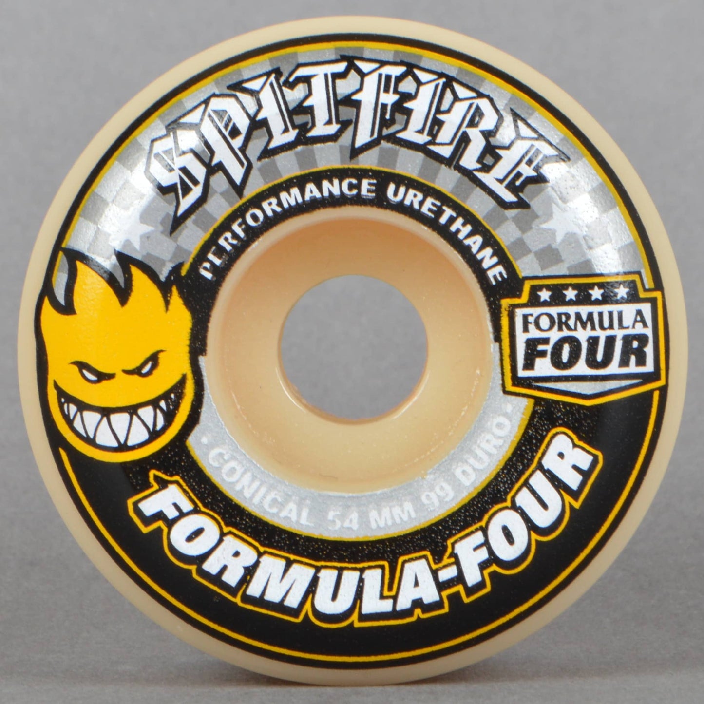 RUOTE SKATEBOARD SPITFIRE CONICAL (YELLOW PRINT) F4 99D 54MM